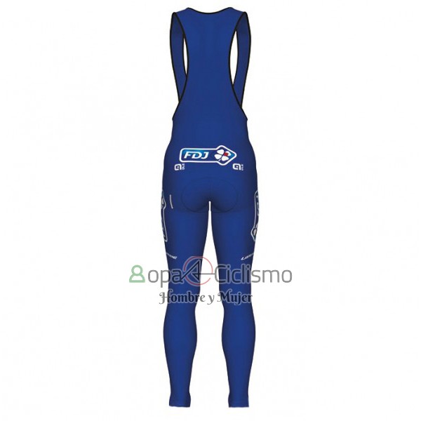Fdj Ropa Ciclismo Culotte Largo 2017 Mangas Largas Azul y Blanco